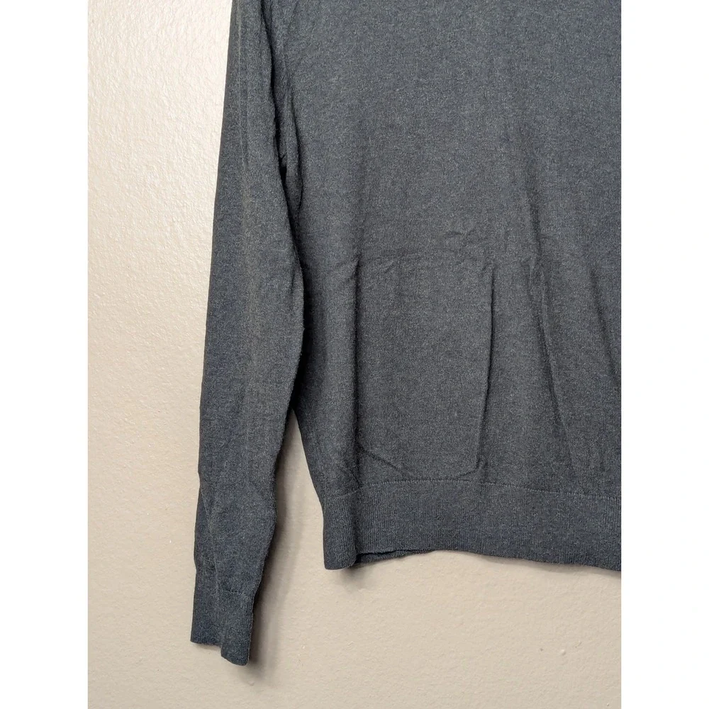 Banana Republic V-Neck Sweater Mens S Grey Luxe Yarn Cotton Silk Cashmere